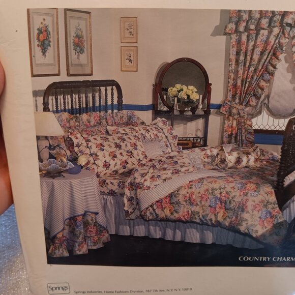 Vtg NOS Springs Twin Flat Sheet Floral English Rose country charm luxury USA - Picture 4 of 4